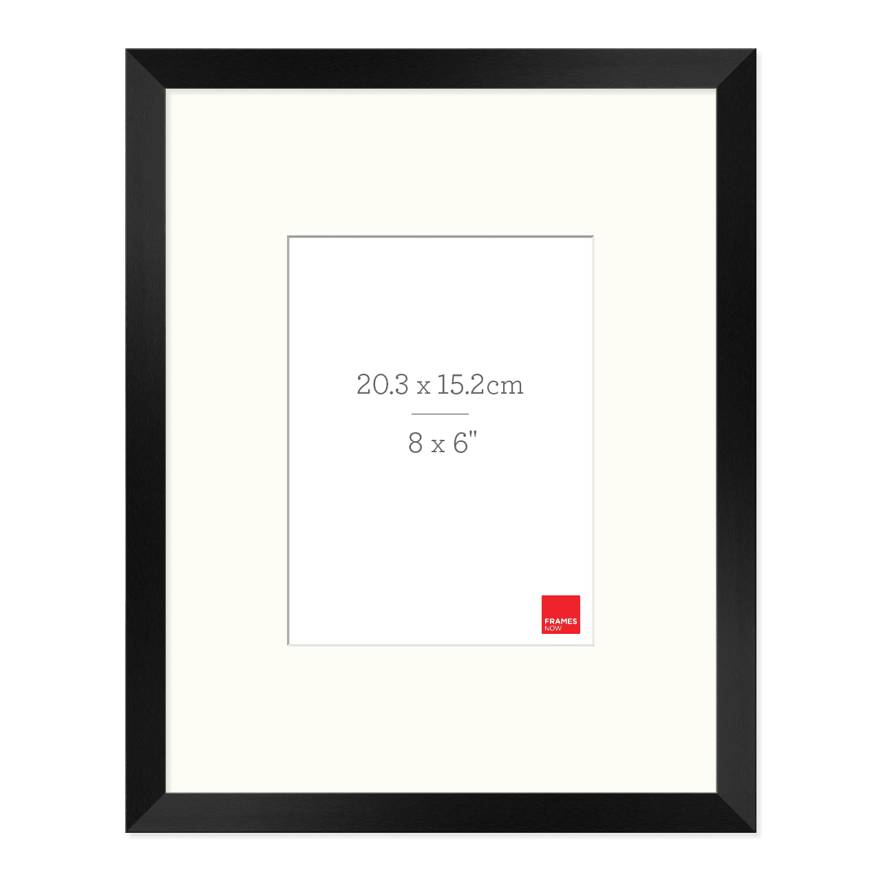 Premium Matte Black Box Picture Frame with Matboard for 20.3 x 15.2cm Artwork