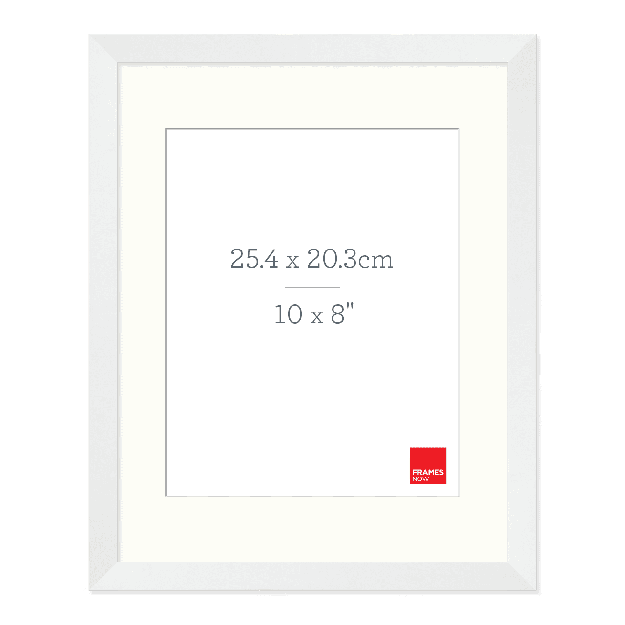 Premium Matte White Box Picture Frame with Matboard for 25.4 x 20.3cm Artwork