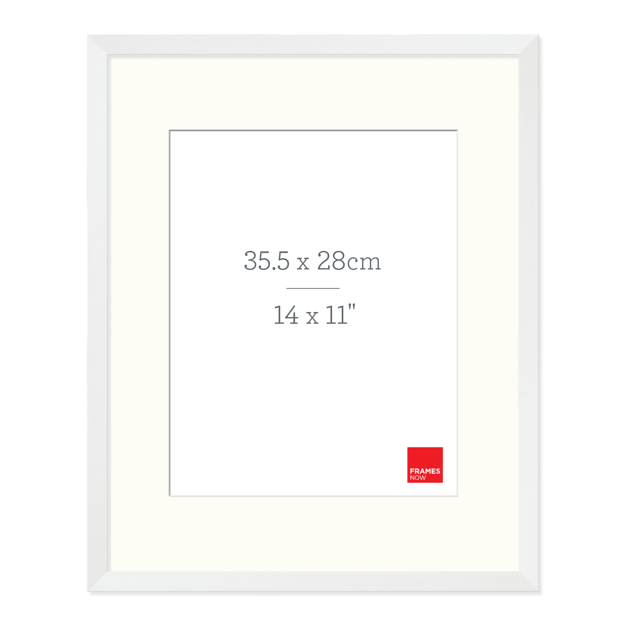 Premium Matte White Box Picture Frame with Matboard for 35.5 x 28cm Artwork