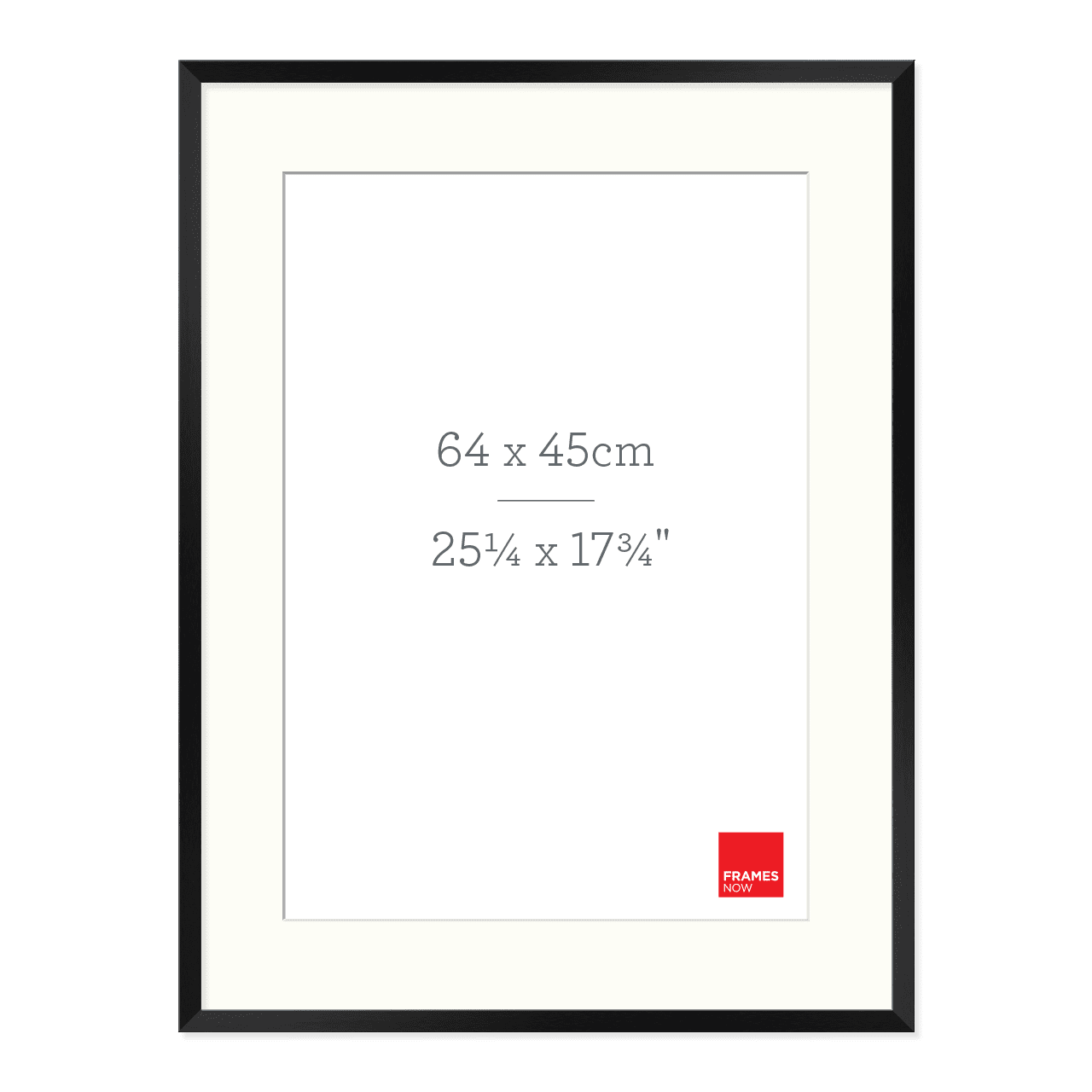 Premium Matte Black Box Picture Frame with Matboard for 64 x 45cm Artwork