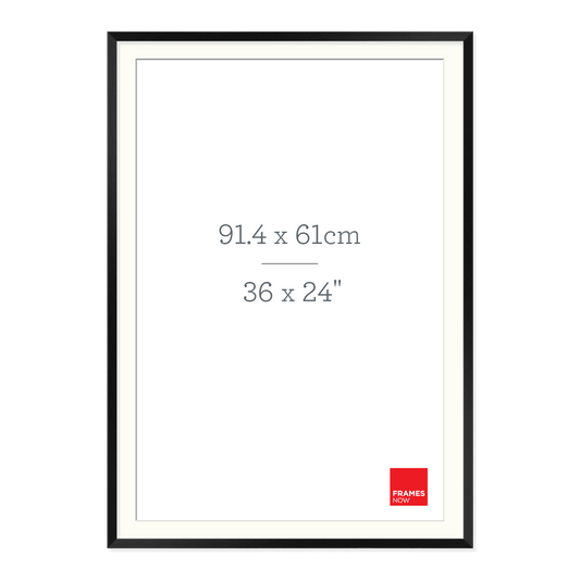 Premium Matte Black Box Picture Frame with Matboard for 91.4 x 61cm Artwork