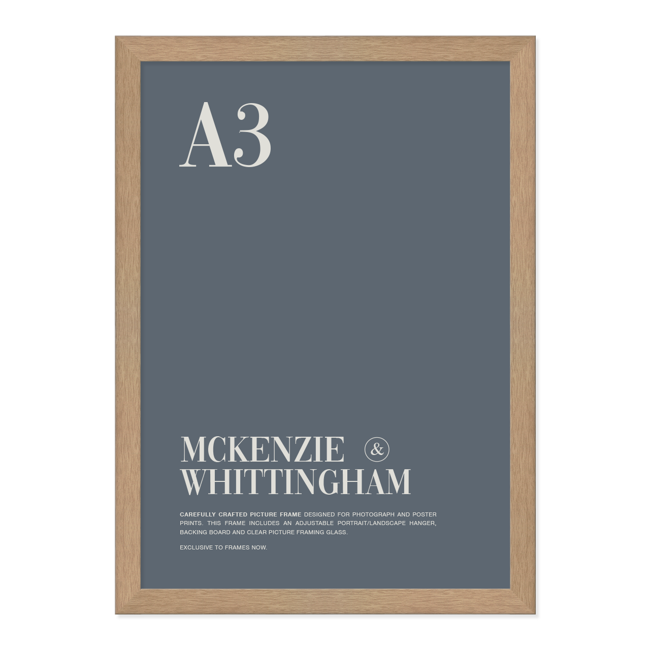 McKenzie & Whittingham Natural Oak Finish Picture Frame for A3 Artwork