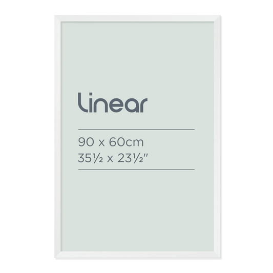Linear White Picture Frame for 90 x 60cm Artwork