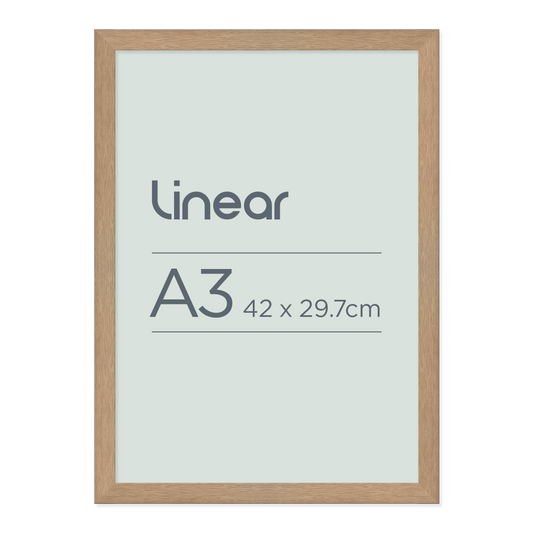 Linear Natural Oak Finish Picture Frame for A3 Artwork