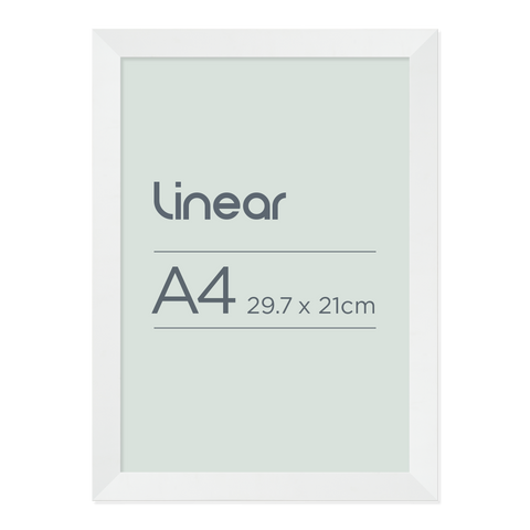 Linear White Picture Frame for A4 Artwork