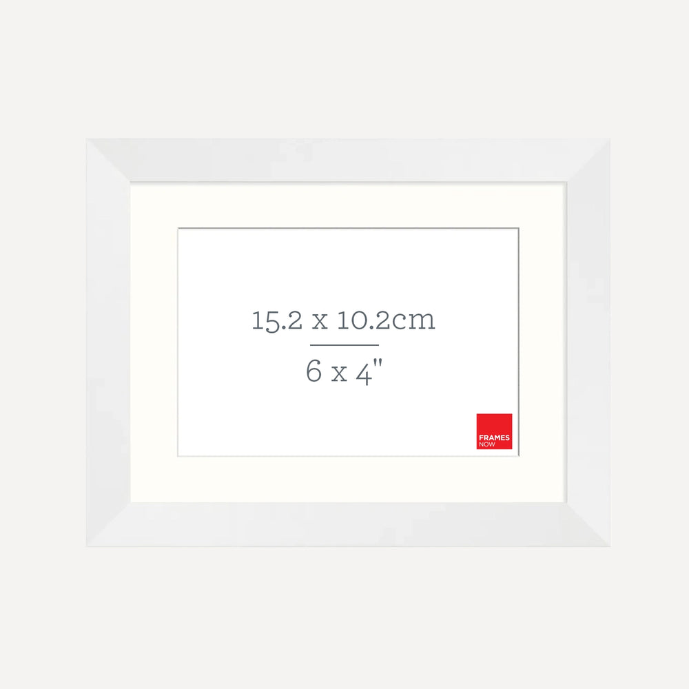 Premium Matte White Box Picture Frame with Matboard for 15.2 x 10.2cm Artwork