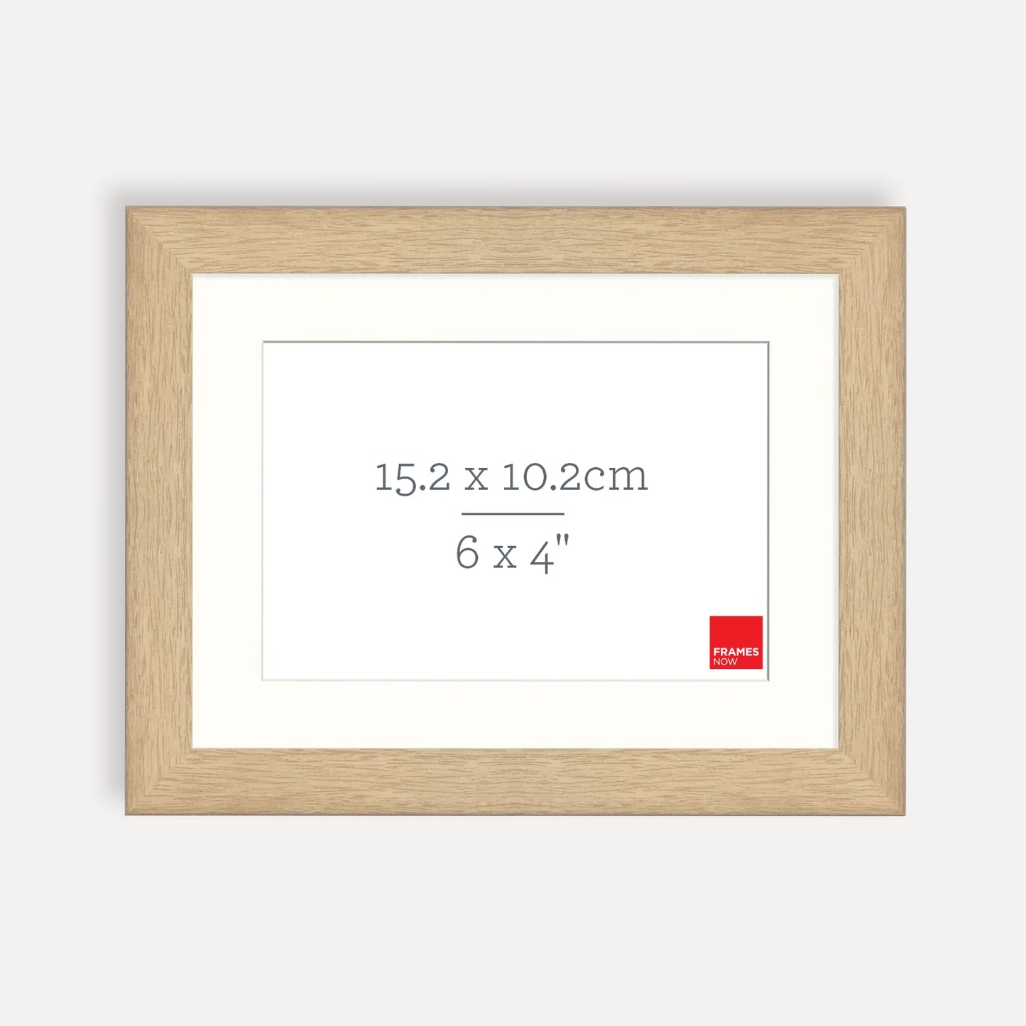 Premium Natural Oak Picture Frame with Matboard for 15.2 x 10.2cm Artwork