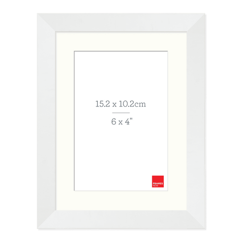 Premium Matte White Box Picture Frame with Matboard for 15.2 x 10.2cm Artwork