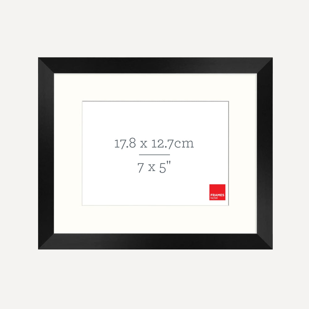 Premium Matte Black Box Picture Frame with Matboard for 17.8 x 12.7cm Artwork