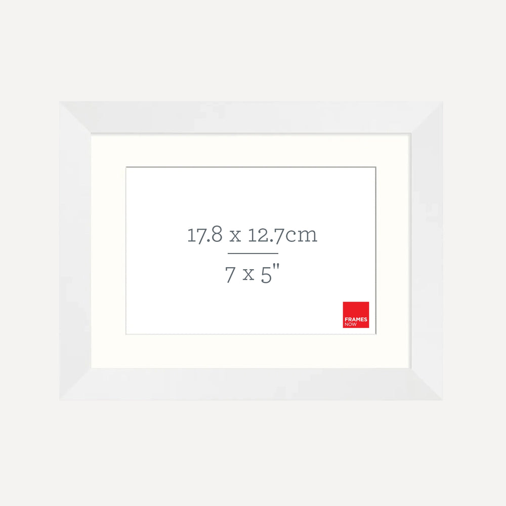 Premium Matte White Box Picture Frame with Matboard for 17.8 x 12.7cm Artwork