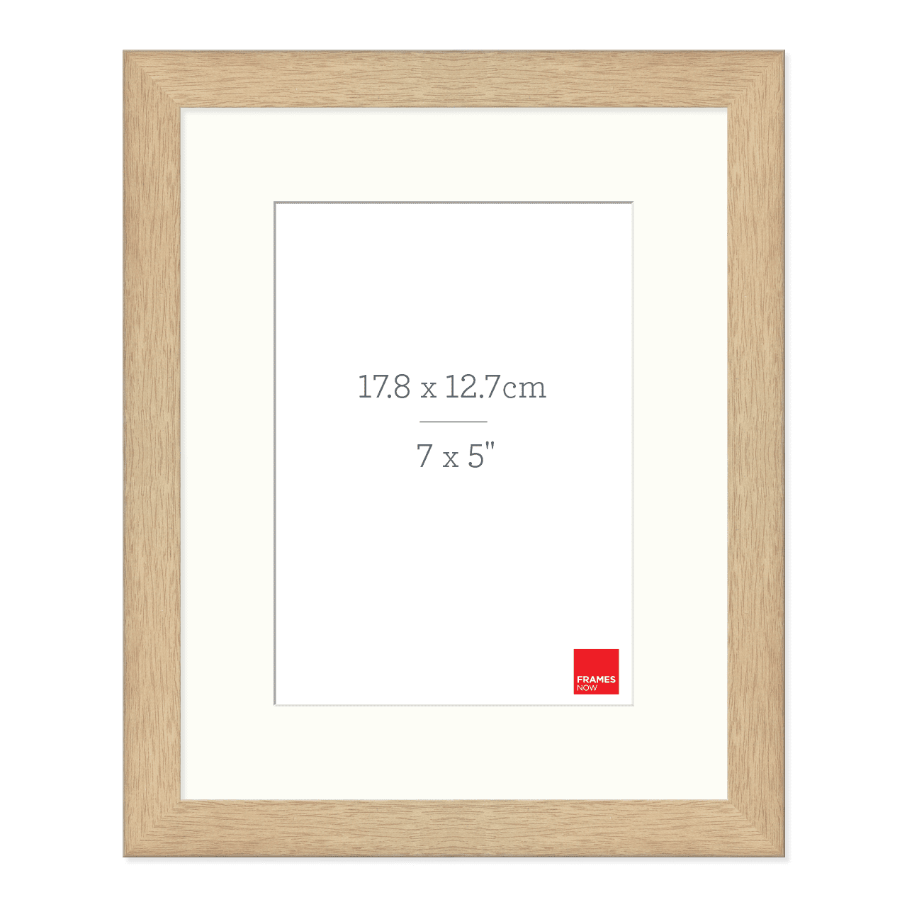 Premium Natural Oak Picture Frame with Matboard for 17.8 x 12.7cm Artwork