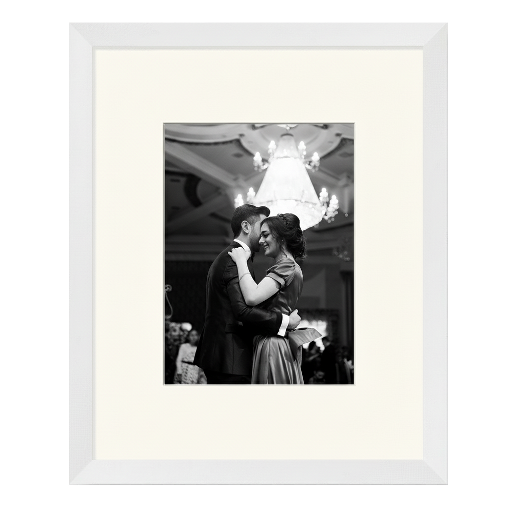 Premium Matte White Box Picture Frame with Matboard for 20.3 x 15.2cm Artwork