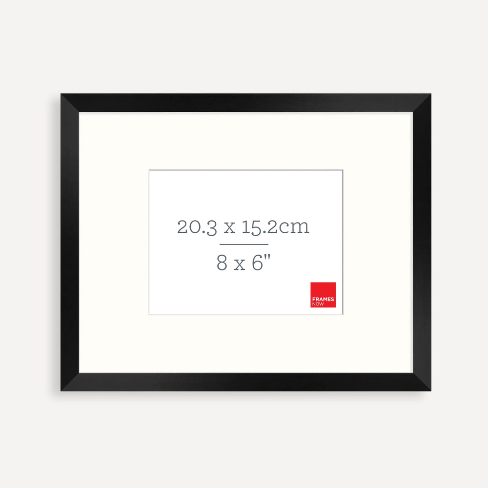 Premium Matte Black Box Picture Frame with Matboard for 20.3 x 15.2cm Artwork