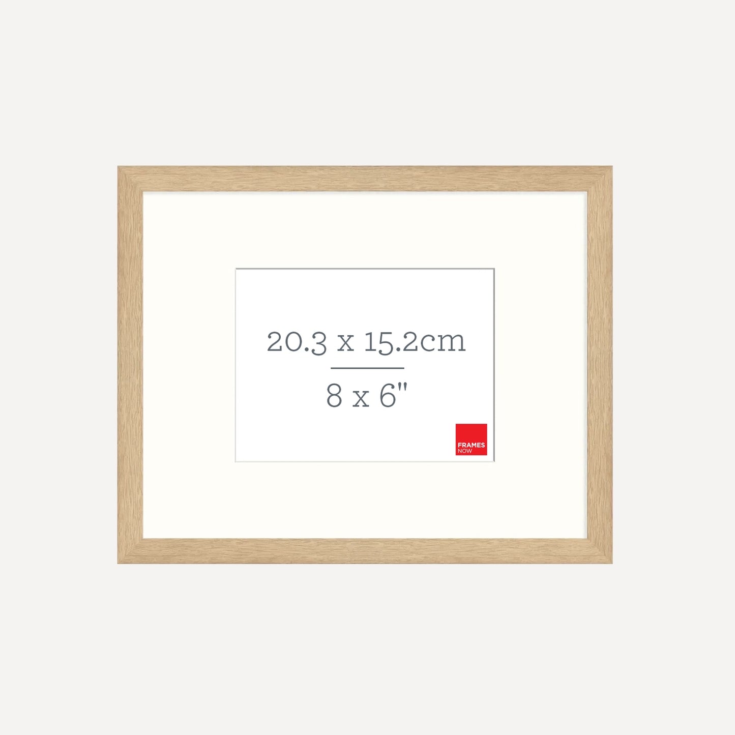 Premium Natural Oak Picture Frame with Matboard for 20.3 x 15.2cm Artwork