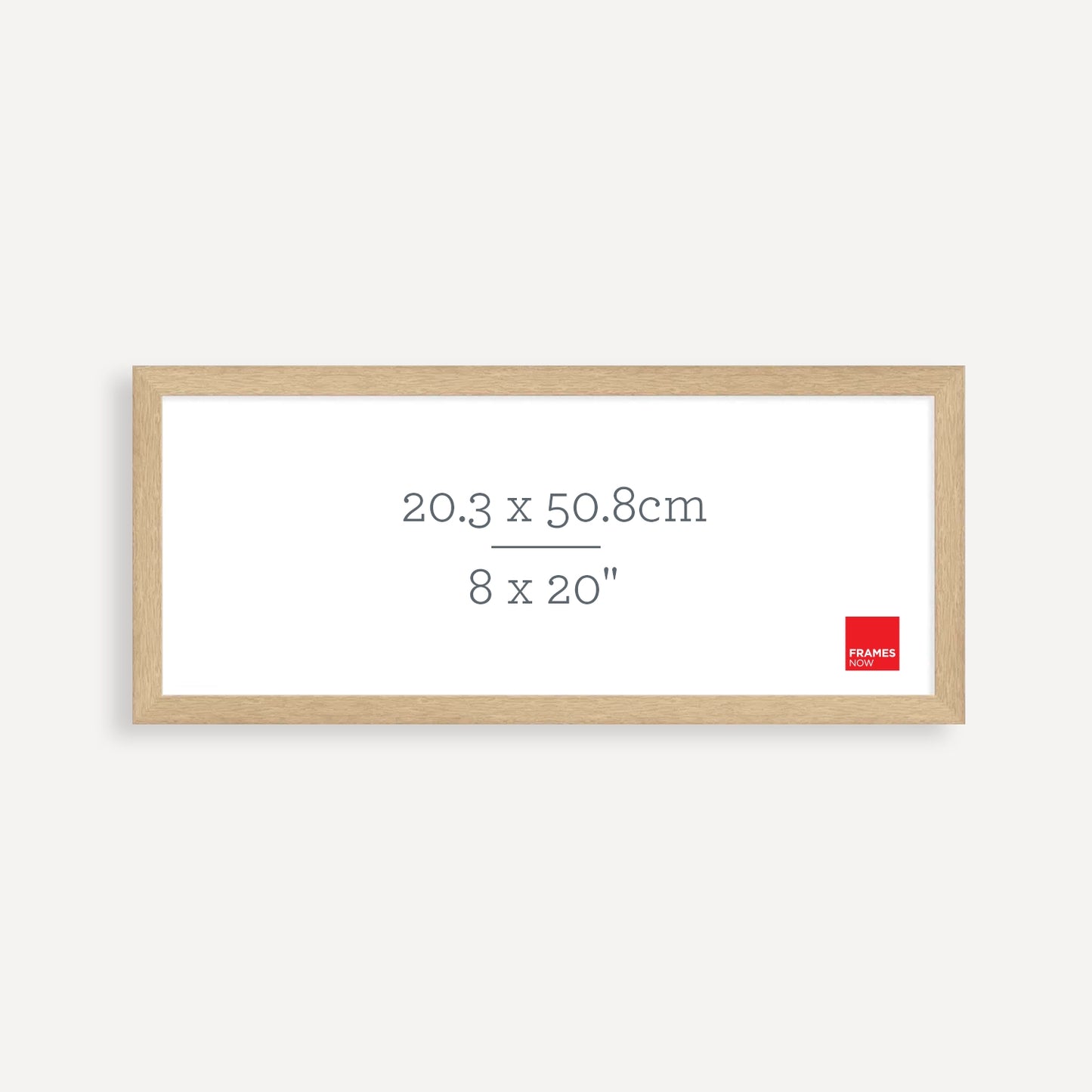 Premium Natural Oak Panoramic Picture Frame for 50.8 x 20.3cm Artwork