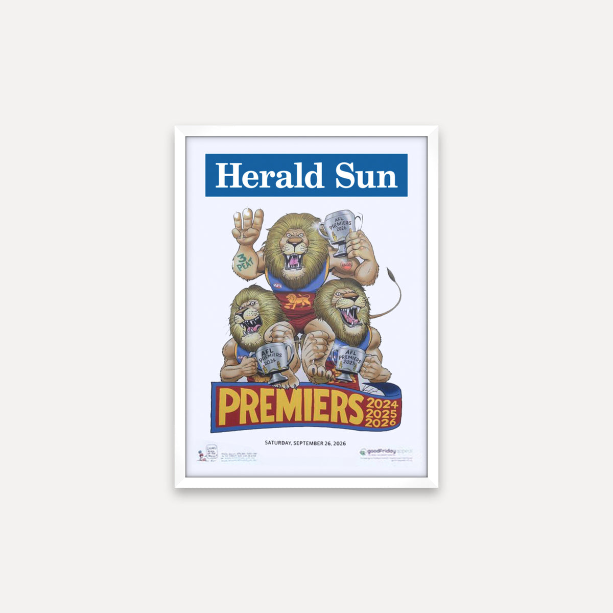 2026 Brisbane Lions Premiership Poster Frame