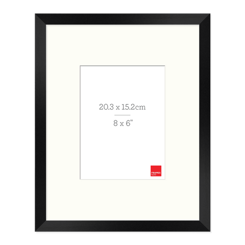 Premium Matte Black Box Picture Frame with Matboard for 20.3 x 15.2cm Artwork