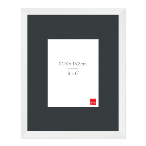 Premium Matte White Box Picture Frame with Matboard for 20.3 x 15.2cm Artwork