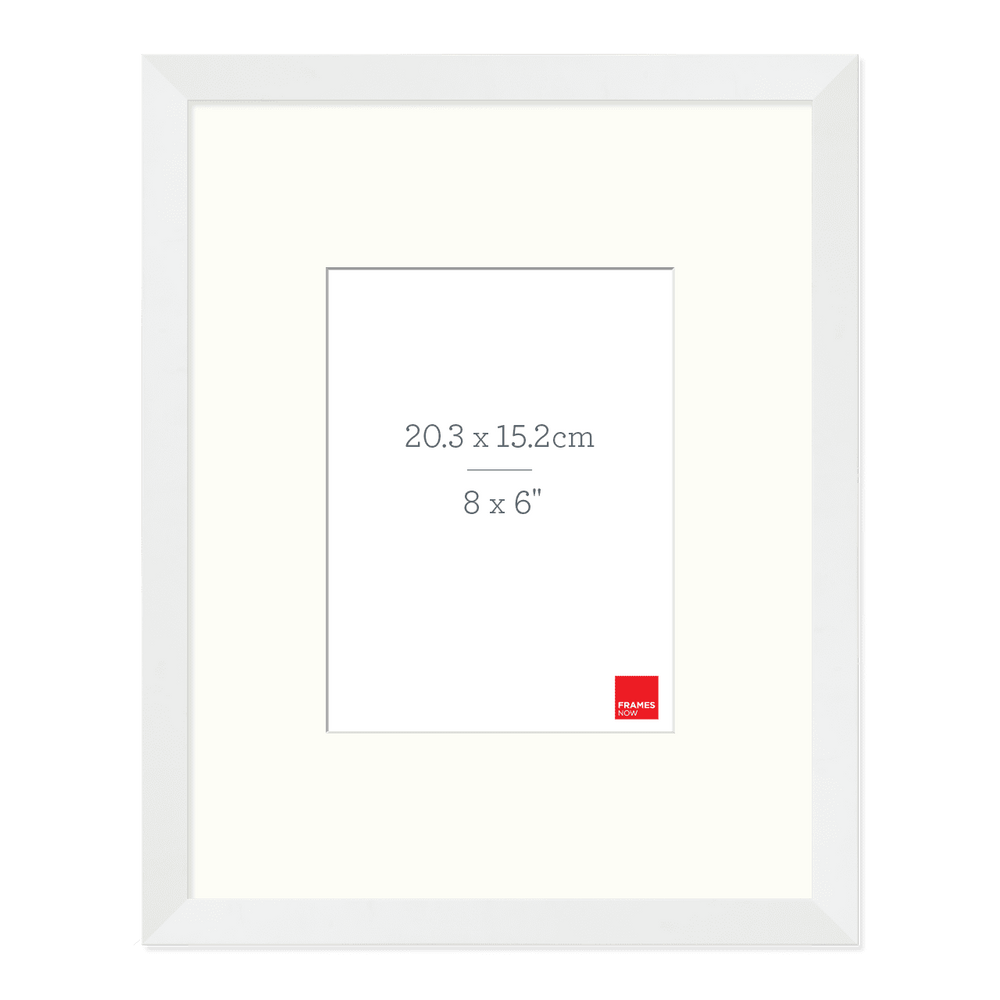 Premium Matte White Box Picture Frame with Matboard for 20.3 x 15.2cm Artwork