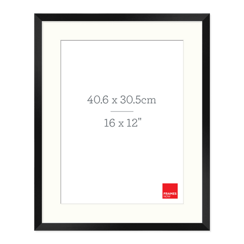 Premium Matte Black Box Picture Frame with Matboard for 40.6 x 30.5cm Artwork