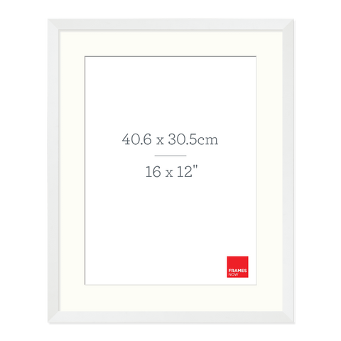 Premium Matte White Box Picture Frame with Matboard for 40.6 x 30.5cm Artwork