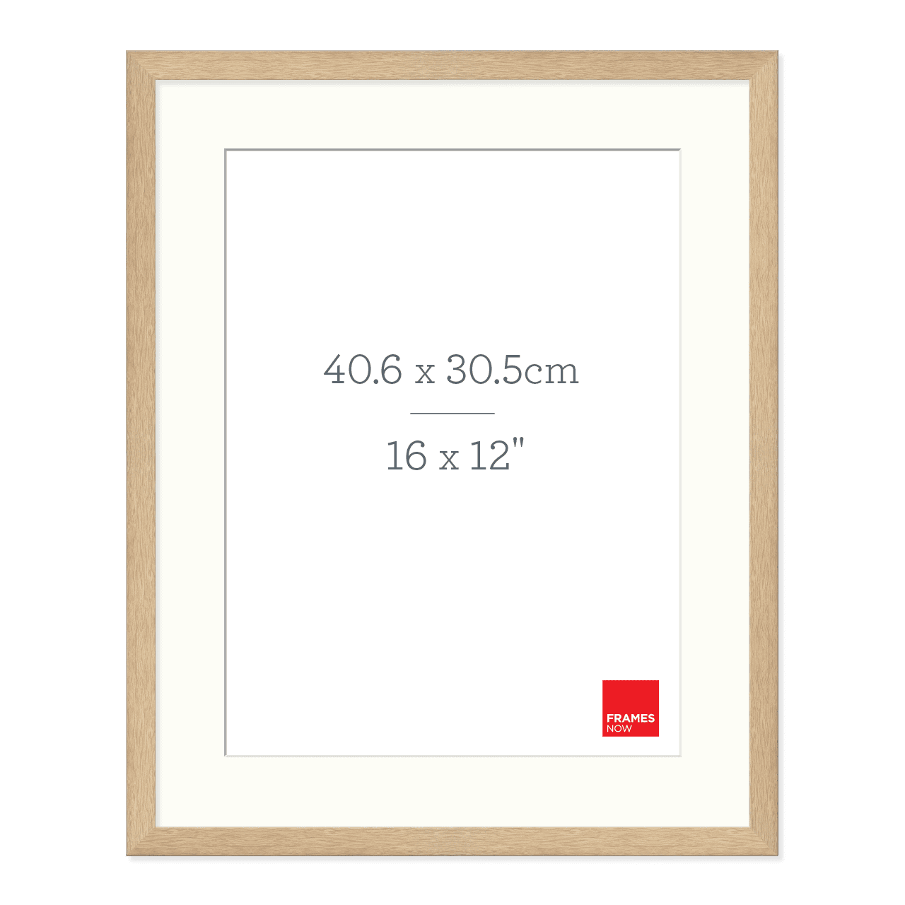 Premium Natural Oak Picture Frame with Matboard for 40.6 x 30.5cm Artwork