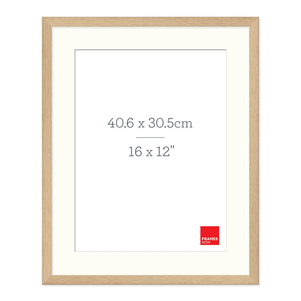 Premium Natural Oak Picture Frame with Matboard for 40.6 x 30.5cm Artwork