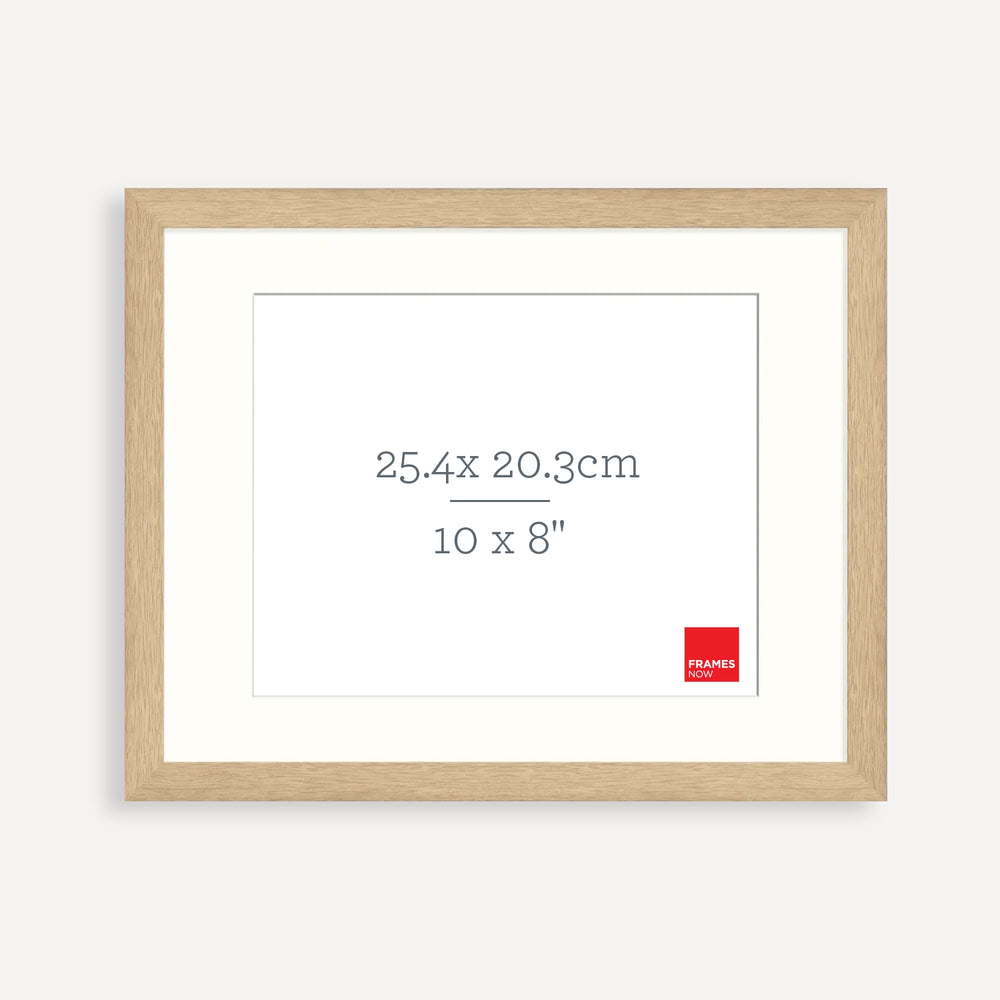 Premium Natural Oak Picture Frame with Matboard for 25.4 x 20.3cm Artwork