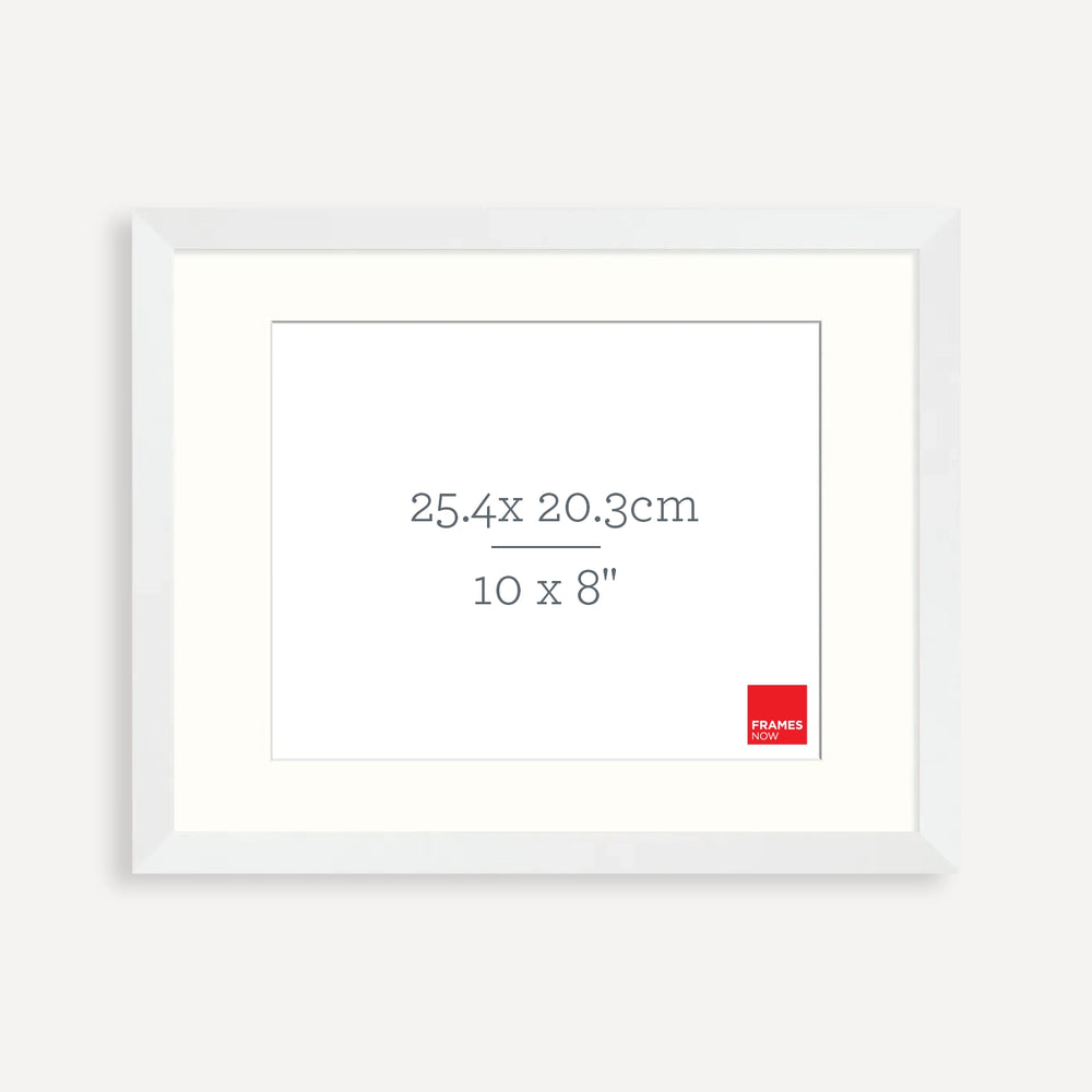 Premium Matte White Box Picture Frame with Matboard for 25.4 x 20.3cm Artwork