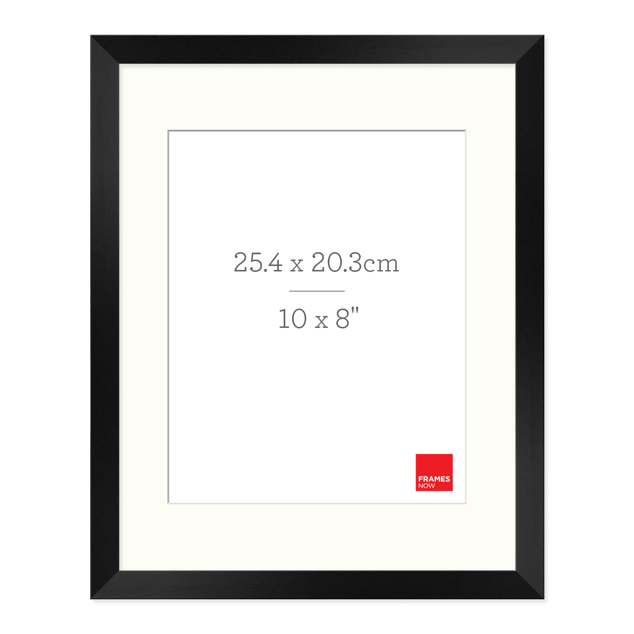 Premium Matte Black Box Picture Frame with Matboard for 25.4 x 20.3cm Artwork