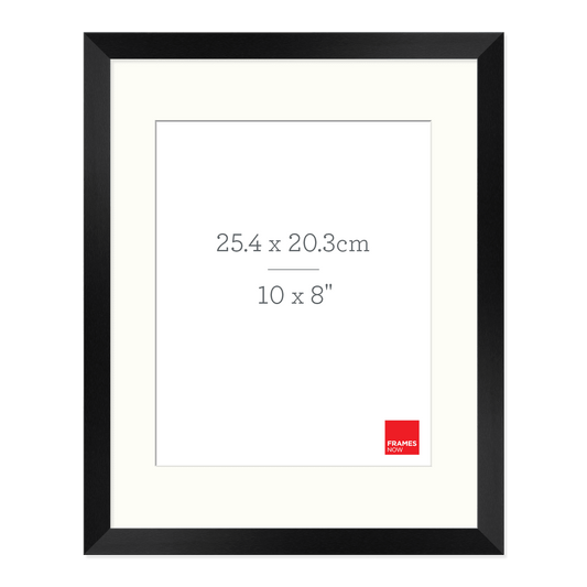 Premium Matte Black Box Picture Frame with Matboard for 25.4 x 20.3cm Artwork