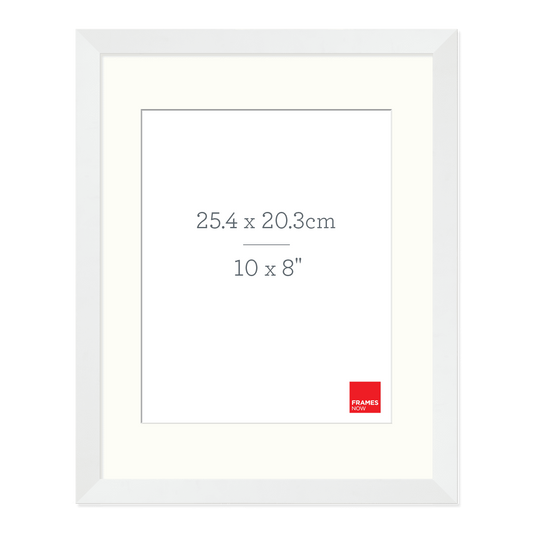 Premium Matte White Box Picture Frame with Matboard for 25.4 x 20.3cm Artwork