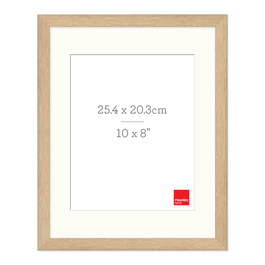 Premium Natural Oak Picture Frame with Matboard for 25.4 x 20.3cm Artwork