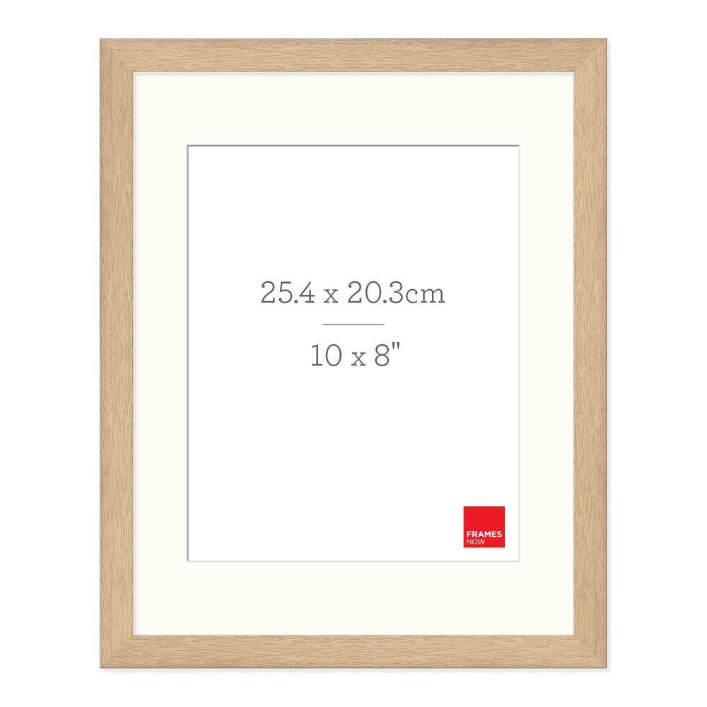 Premium Natural Oak Picture Frame with Matboard for 25.4 x 20.3cm Artwork