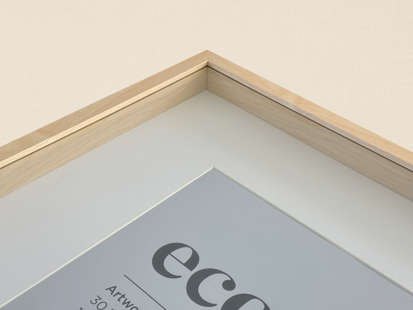 Eco Natural Timber Finish Shadow Box Square Picture Frame with Matboard for 30.5 x 30.5cm Artwork