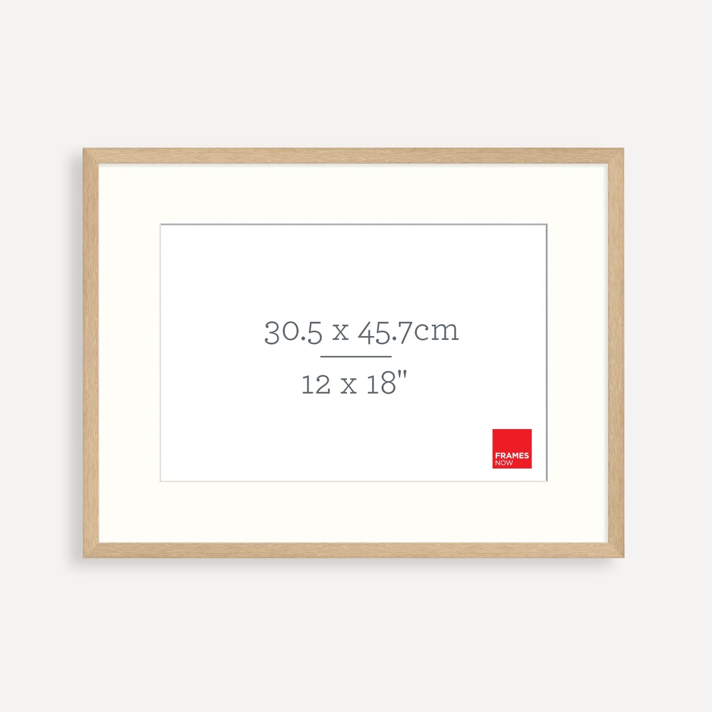Premium Natural Oak Picture Frame with Matboard for 45.7 x 30.5cm Artwork