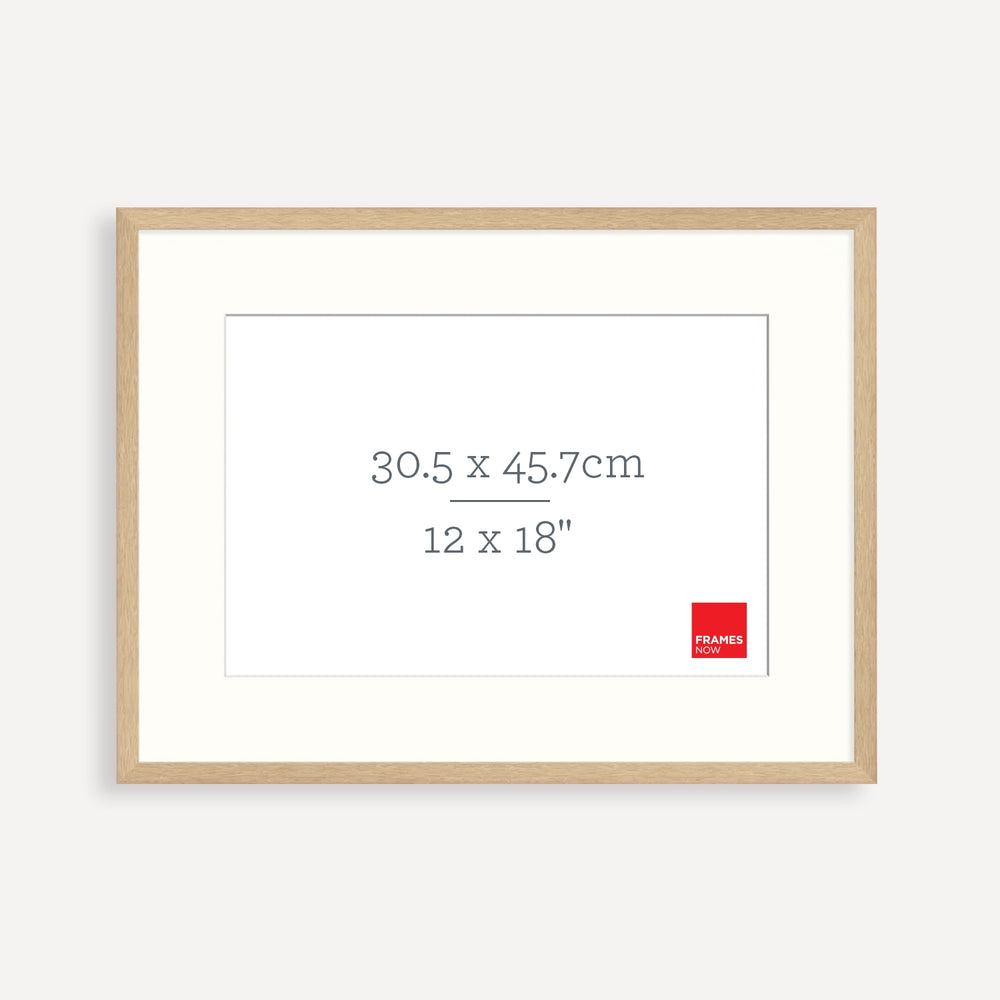 Premium Natural Oak Picture Frame with Matboard for 45.7 x 30.5cm Artwork