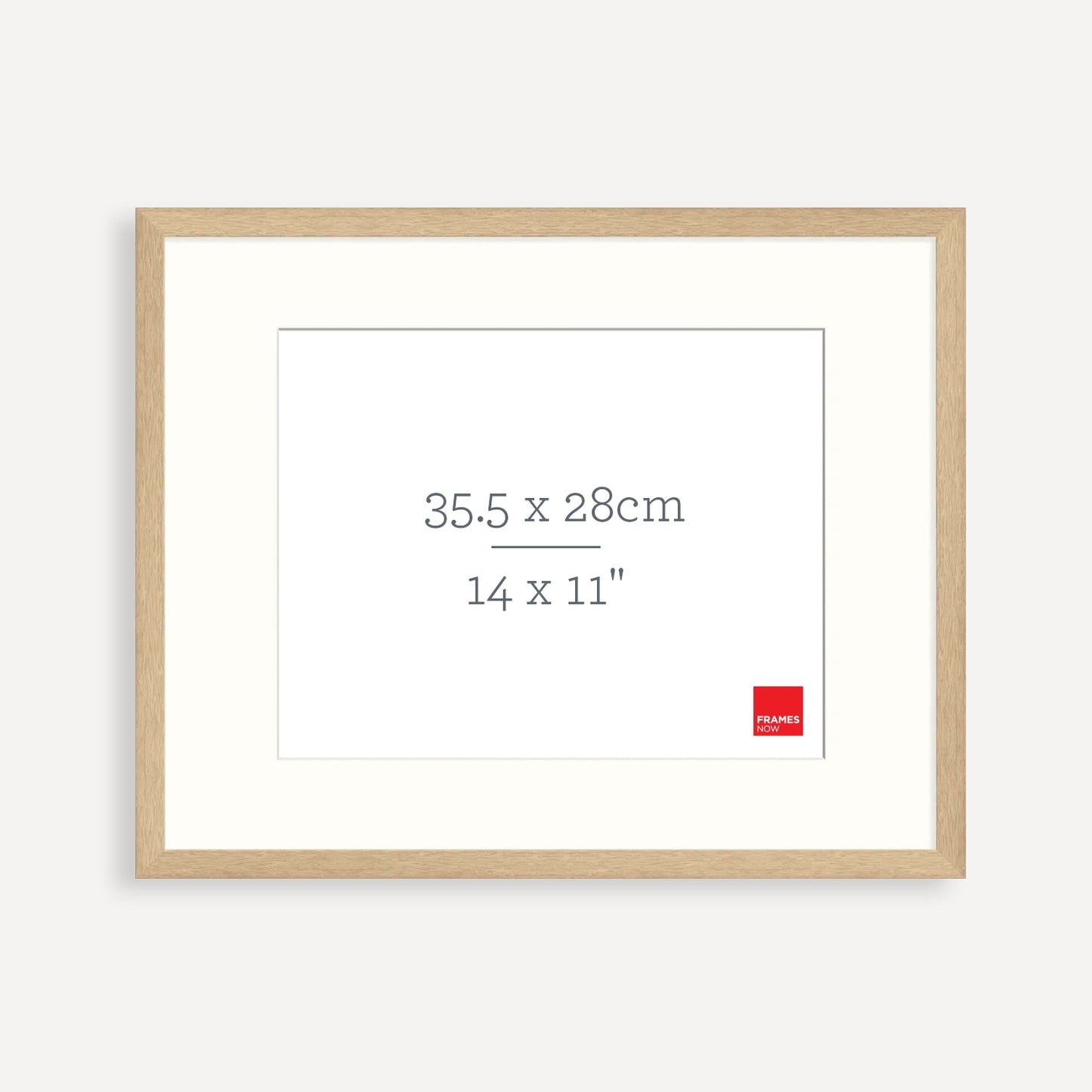 Premium Natural Oak Picture Frame with Matboard for 35.5 x 28cm Artwork
