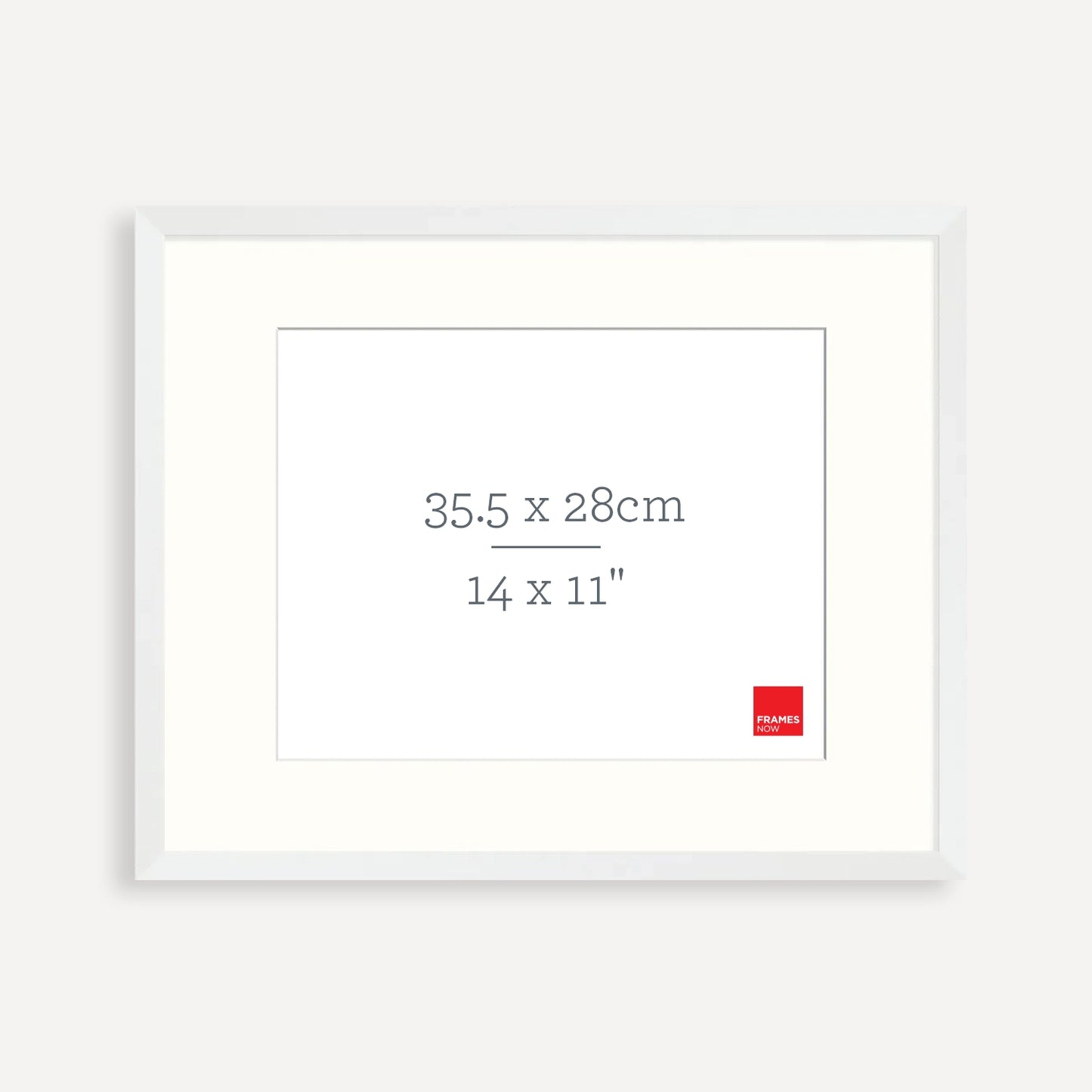 Premium Matte White Box Picture Frame with Matboard for 35.5 x 28cm Artwork