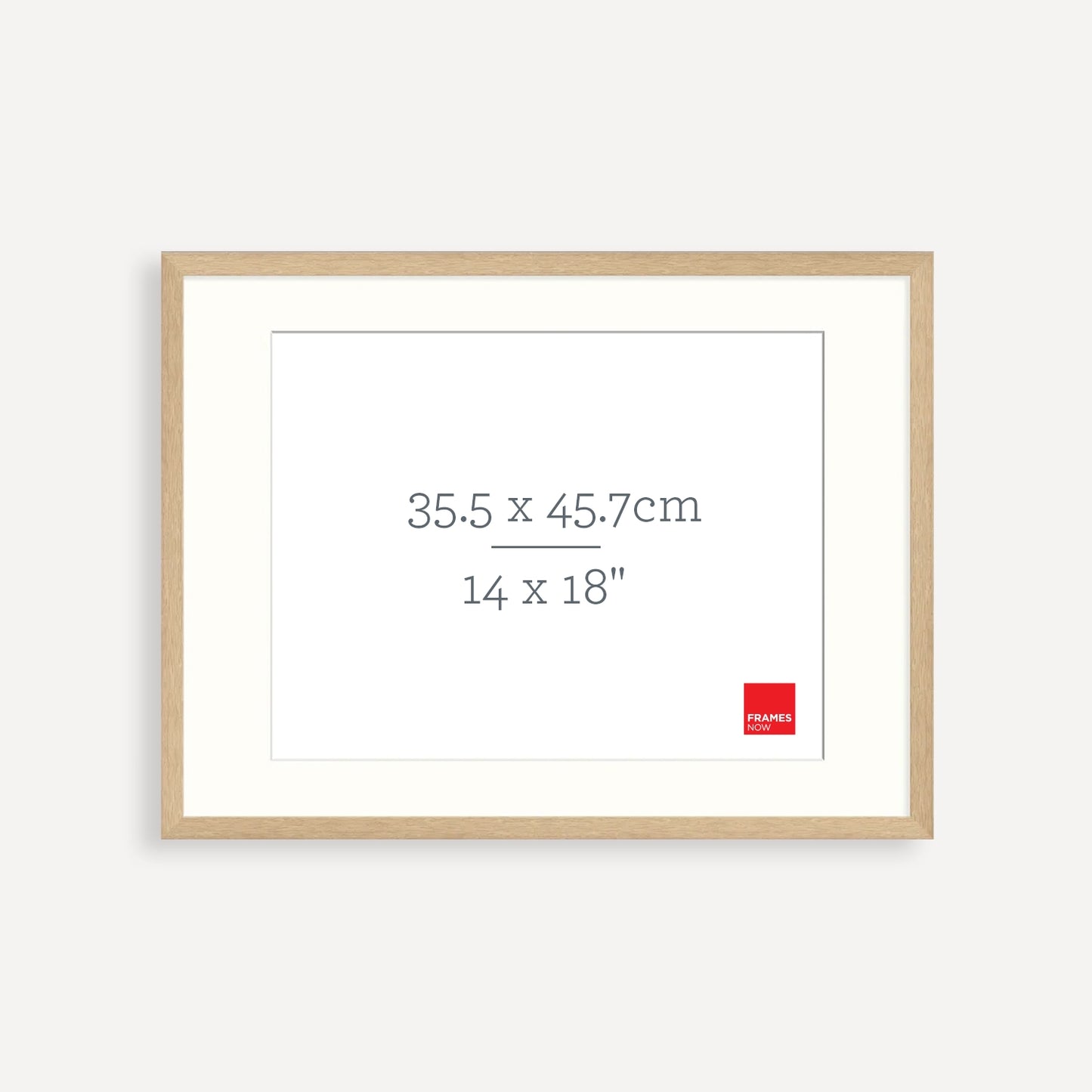 Premium Natural Oak Picture Frame with Mat Board for 45.7 x 35.5cm Artwork