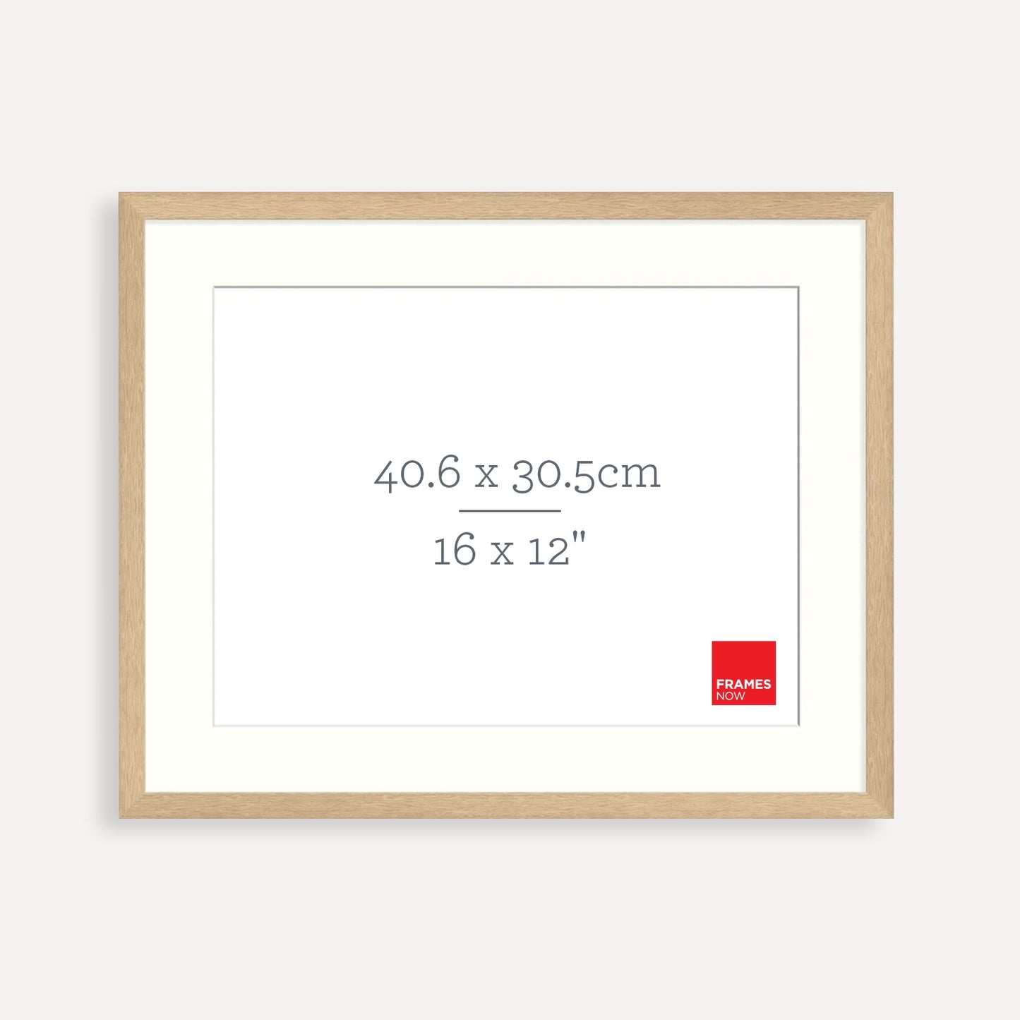 Premium Natural Oak Picture Frame with Matboard for 40.6 x 30.5cm Artwork