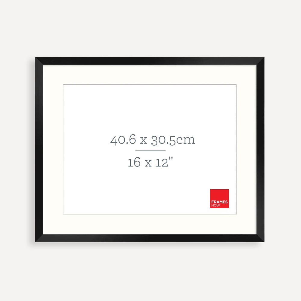 Premium Matte Black Box Picture Frame with Matboard for 40.6 x 30.5cm Artwork