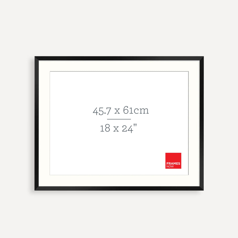 Premium Matte Black Box Picture Frame With Matboard for 61 x 45.7cm Artwork