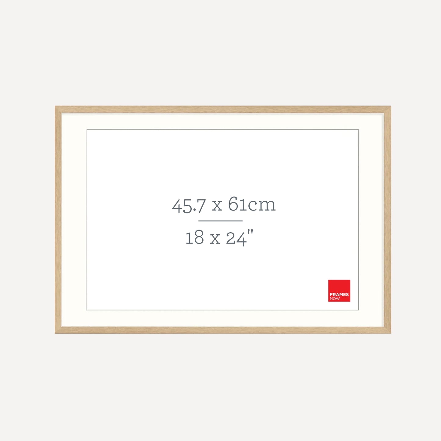 Premium Natural Oak Picture Frame With Matboard for 61 x 45.7cm Artwork