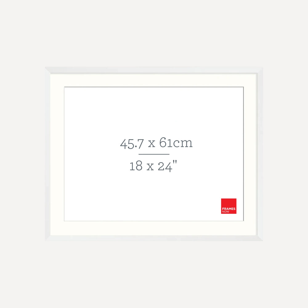 Premium Matte White Box Picture Frame With Matboard for 61 x 45.7cm Artwork