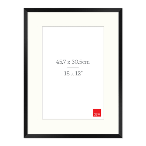 Premium Matte Black Box Picture Frame with Matboard for 45.7 x 30.5cm Artwork