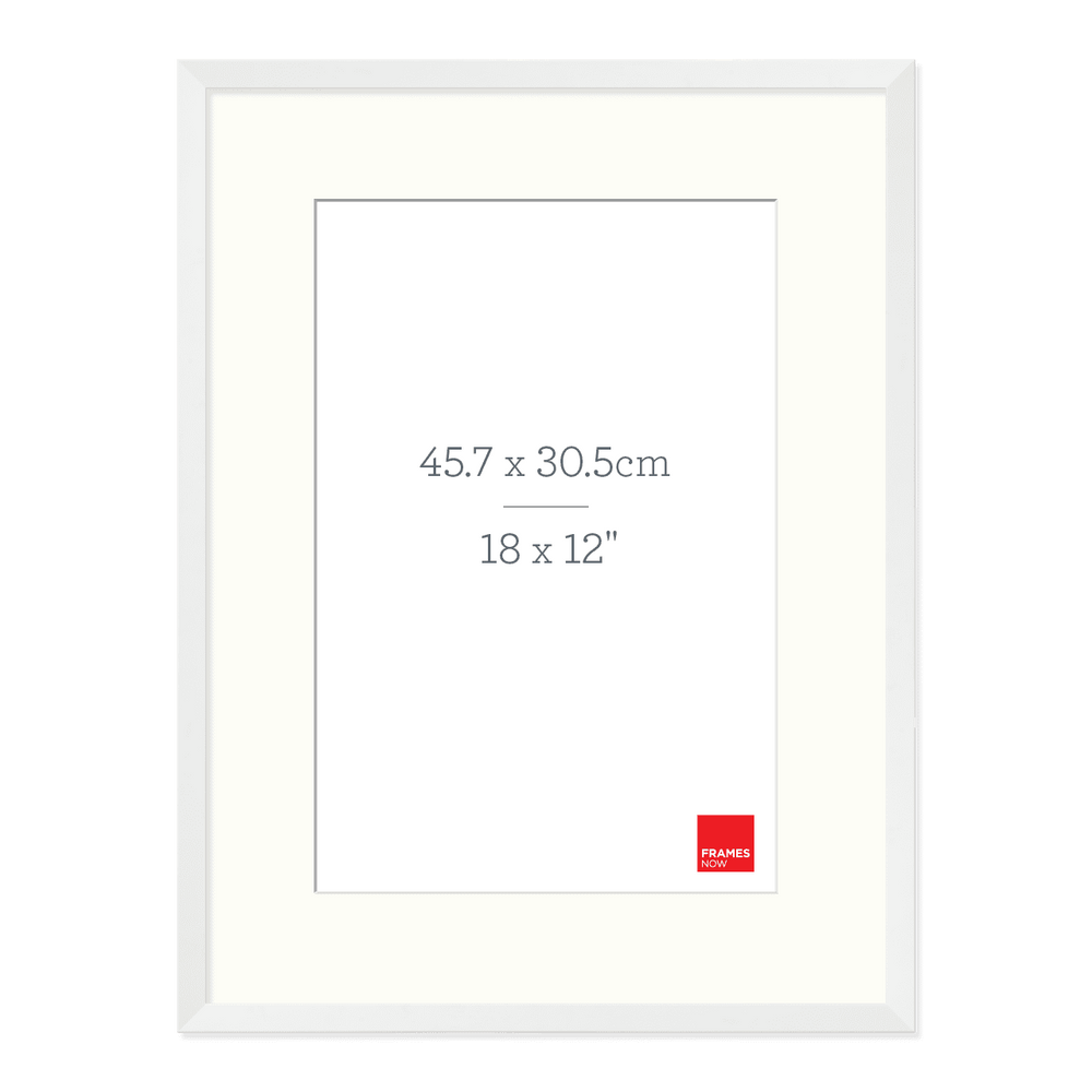 Premium Matte White Box Picture Frame with Matboard for 45.7 x 30.5cm Artwork