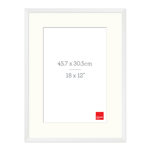 Premium Matte White Box Picture Frame with Matboard for 45.7 x 30.5cm Artwork