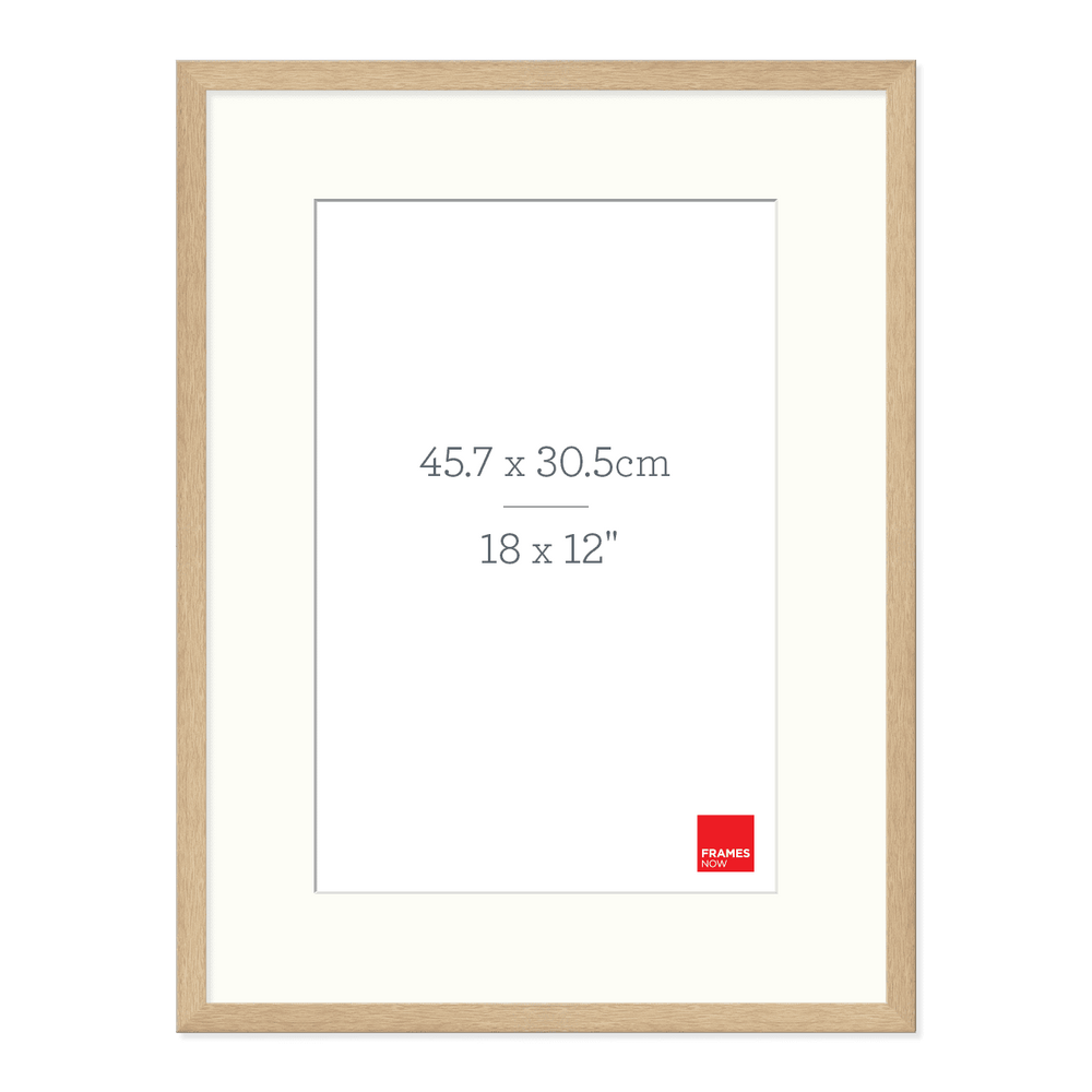 Premium Natural Oak Picture Frame with Matboard for 45.7 x 30.5cm Artwork