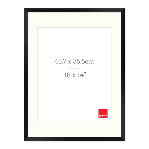 Premium Matte Black Box Picture Frame with Mat Board for 45.7 x 35.5cm Artwork